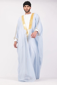 Zware islamitische Tobey semi-transparante patchwork Jubba Abaya Bisht mannenkleding Arabische stof <span class=keywords><strong>Qatar</strong></span> Koeweit Kurta ontwerp Oman - Product Image 5