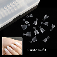 Vente en gros de bouts d'ongles transparents ultra-fins semi-couverts ensemble de patchs courts pour ongles patchs pour ongles ABS
