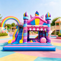 Château gonflable commercial en PVC certifié CE avec toboggan pour enfants, personnalisable pour les locations de fêtes en extérieur
