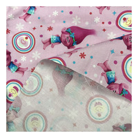 Tissu Popeline Coton Bio Écologique Imprimé Numérique Personnalisé Motif Trolls Mignons pour Chemises, Sacs et Jouets pour Filles - Vente Directe Usine
