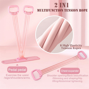 調節可能な弾性フットペダル抵抗バンド、肩と胸のエクスパンダー、フィギュアエイトヨガバックトレーナー、ホームフィットネスセット、ジム - Product Image 5