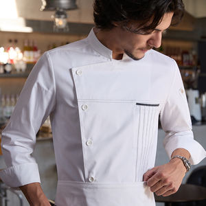 ملابس عمل للطهاة من Zhenyao، زي فاخر للمطابخ بأكمام قصيرة وطويلة لفصل الخريف، مصنوع من نسيج التويل، مناسب للمطاعم الغربية والحانات - Product Image 5