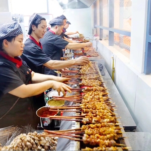 Lò nướng BBQ không khói bằng thép không gỉ chuyên nghiệp thương mại HOUSHAN A8 Series 4 điều khiển, sử dụng gas LPG/khí tự nhiên, nhiệt độ cao - Product Image 3