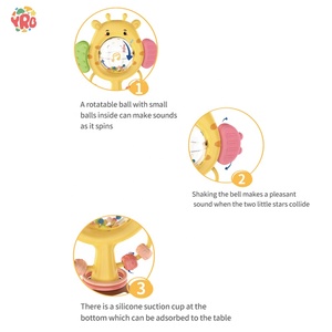 Plaque à manger pour bébé, <span class=keywords><strong>ventouse</strong></span> pour enfants, son rotatif, <span class=keywords><strong>hochet</strong></span> pour nouveau-né, dessin animé, animaux, cadeaux, jouets - Product Image 6