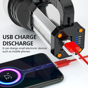 LED Hand Held Search Light Powerful Outdoor Lighting Long Distance Waterproof <b>Rechargeable</b> Searchlight <b>Flashlight</b> - Product Image 4