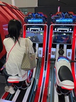 Superfun Machine de jeu d'arcade de simulateur de conduite pour enfants avec moto fantôme à pièces avec support en anglais