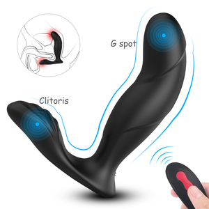 Fernbedienung Adult Toys Zwei Motoren Rotierendes und vibrierendes Höschen mit Anal Plug Prostata <span class=keywords><strong>Massage</strong></span> Sexy Spielzeug für Mann und Frau - Product Image 1