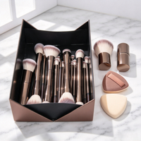 Pinceaux de maquillage or rose, 20 pièces, pour artistes de studio et comptoirs de salons de beauté