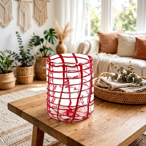Porte-bougie en rotin résistant à la chaleur fait à la main avec couvercle en verre, pot portable, décoration de table, décoration intérieure, Noël - Product Image 1