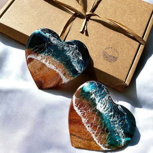 Posavasos <span class=keywords><strong>de</strong></span> Resina Hechos a Mano <span class=keywords><strong>de</strong></span> la Mejor Calidad, Color Azul para Bebidas, Posavasos Modernos para Bar, <span class=keywords><strong>Cocina</strong></span>, Hogar, Apartamento - Product Image 2