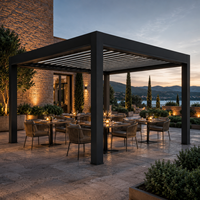 Pergola bioclimatique de luxe en aluminium avec toit à lames orientables étanche pour terrasse, jardin, bord de lac, complexe hôtelier
