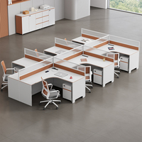 Ensemble de Postes de Travail Modulaires en Bois Shuo Ran - Combinaison Ergonomique Bureau-Chaise avec Rangement pour 2/4/6/8 Personnes - Garantie 5 Ans