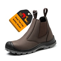 Zapatos de Seguridad Tiger Master de Corte Medio, Color Marrón, Cuero Genuino, Antideslizantes, Resistentes al Aceite, con Puntera de Acero Anti-Impactos y Anti-Pinchazos, para Hombre, Industriales