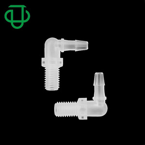 Connecteur coudé fileté Jiyou PP en plastique 1/4-28UNF pour tuyau d'eau et d'air avec connexion par emboîtement - Product Image 1