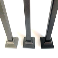 Base de marche en aluminium de style moderne LD Metal, couleur étain, pour balustres d'escalier carrés en fer de 1/2 pouce (série de bases de marche)