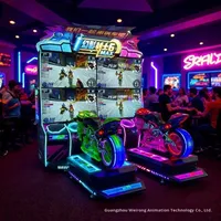 Équipement d'arcade, machine de jeu de course de moto à mouvement 3D Phantom Knight à quatre écrans de 65 pouces, simulateur pour adultes, matériel, boîte en bois