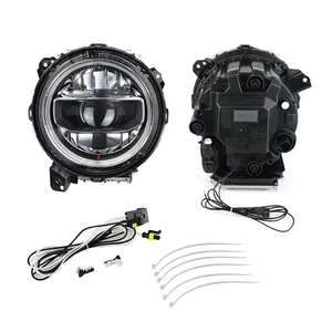 Lampu Mobil 9 Inci Lampu Depan Led Bulat Lampu Sorot Tersegel Drl untuk Lampu Depan Jeep Wrangler JL