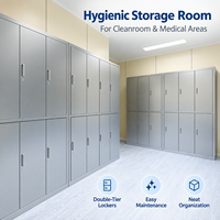 Armoire de rangement modulaire pour salle blanche, casier hygiénique en acier inoxydable pour vestiaire