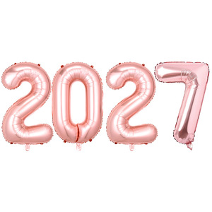Set di Palloncini in Foil Numero 2027 <span class=keywords><strong>da</strong></span> 16, 32 e 40 Pollici, Decorazioni per Feste di <span class=keywords><strong>Capodanno</strong></span>, Regali per Bambini, Palloncini Digitali in Foil - Product Image 6
