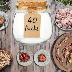 Vente en gros de pots de conservation alimentaire en verre transparent de 250 ml (8 oz) avec bouchon en liège, cuillère en bois, logo personnalisé pour le sucre, les biscuits, les gâteaux, les collations, la gelée - Product Image 3