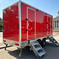 Remorque de toilettes mobiles de luxe VIP à 2 cabines, portable, pour extérieur, publique et temporaire, pour le camping