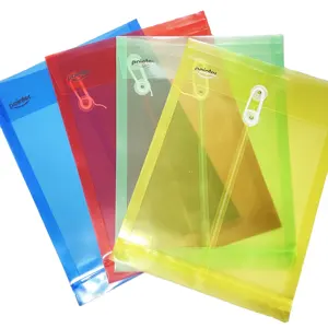 Sac de fichiers en plastique extensible transparent de format A4, portefeuille de dossier d'enveloppe, vente en gros