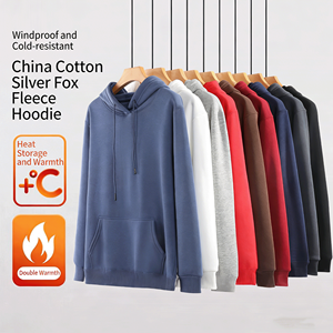 <span class=keywords><strong>Felpa</strong></span> con <span class=keywords><strong>Cappuccio</strong></span> Raglan in <span class=keywords><strong>Pelliccia</strong></span> di Volpe Argentata Pesante 420g per Autunno e Inverno, Giacca con <span class=keywords><strong>Cappuccio</strong></span> Unisex Ispessita e Ampia in Tinta Unita. - Product Image 4