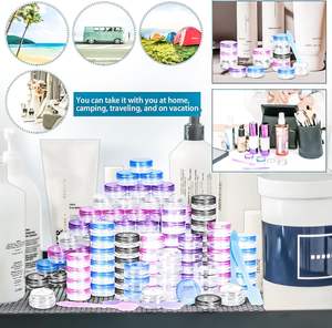 MotBach 100pcs 3g botol kosmetik bening tutup berwarna kecil Makeup sampel wadah <span class=keywords><strong>Mini</strong></span> spatula botol plastik kosong - Product Image 6