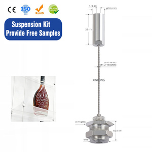 Kit de suspension de câbles filetés 1/4-20 personnalisé, 1,2x1500mm, système de suspension pour étagères en <span class=keywords><strong>verre</strong></span>, directement de l'usine - Product Image 1