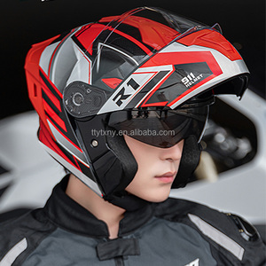 Mũ bảo hiểm đua xe máy ABS chuyên nghiệp dành cho nữ, nhẹ, kính đôi, sử dụng được quanh năm, kiểu lật, đạt chuẩn DOT - Product Image 1