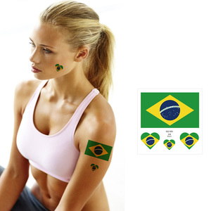 Pegatina de Tatuaje Temporal que Brilla en la Oscuridad, Impermeable, Fluorescente, con Diseño de Bandera de Fútbol, para Niños, Fiestas, Uso Profesional - Product Image 3