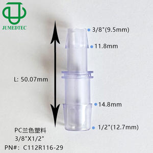 Conector de Tubo de Plástico Azul JUMEDTEC PC 3/8X1/2 Recto Reductor para Uso Universal en Gas y Líquido - Product Image 3