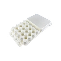 Boîte à œufs en bagasse blanche de 20 unités avec logo personnalisé, emballage de luxe en pulpe de canne à sucre pour ferme et boutique