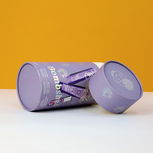 Boîte cylindrique en papier personnalisée de couleur violette pour l'emballage de cosmétiques et la présentation de cadeaux - Product Image 4