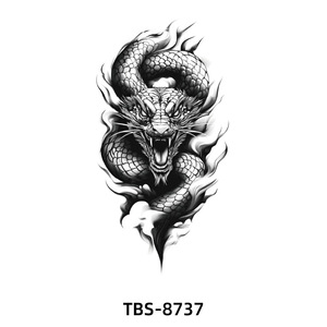 Stock all'ingrosso nero e bianco fiore animale tatuaggio adesivi per uomini e donne impermeabile petto simulazione tatuaggio per la parte superiore del corpo - Product Image 5