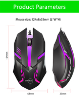 Kit Combo de souris et clavier de jeu LED RGB 4 en 1 avec coussin de casque pour joueur d'ordinateur