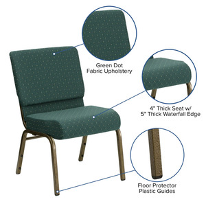 Chaise de théâtre empilable à pieds métalliques, rembourrée en tissu, pour église, à prix abordable - Product Image 5
