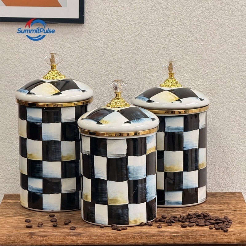 Handmade Modern Design Metal Storage Container Kitchenware Canister for Food Spices Cookware Sets for Kitchen Use Giveaways · image 2