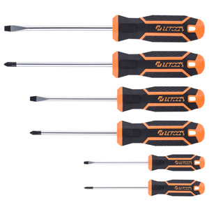 Wutools <b>Screwdriver</b> Set 6 Pc Cross And Flat Head Magnetic Tip Anti Slip Handle For Diy Home Repair - Product Image 1