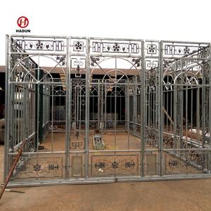 Nouveau design de jardin extérieur moderne <span class=keywords><strong>Serre</strong></span> en <span class=keywords><strong>fer</strong></span> <span class=keywords><strong>forgé</strong></span> de grande taille avec verre - Product Image 5