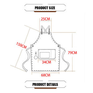Grembiule da Chef in Tela Impermeabile e Resistente all'Olio con Tasche, Personalizzabile con Logo, per Bar e Caffetterie - Product Image 6