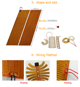 élément chauffant flexible pour batterie en film polyimide kapton électrique personnalisé 5v 12v 24v - Product Image 5