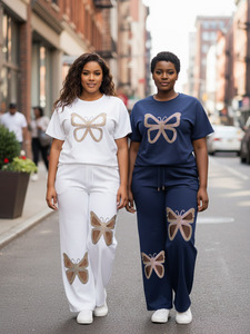 Set da Allenamento 2 Pezzi all'Ingrosso, Abbigliamento Sportivo da Jogging, <span class=keywords><strong>Tuta</strong></span> da Fitness con Strass per <span class=keywords><strong>Donna</strong></span>, Completo <span class=keywords><strong>Pantaloni</strong></span> e Top - Product Image 4