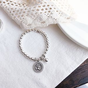 S925 Sterling Silver Queen Head Round <b>Bracelet</b> With Diamond Bezel Setting For Women Everyday Wear - Product Image 2