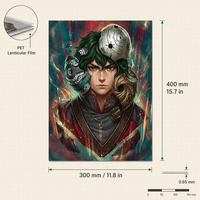 Stock de 200 nouveaux designs de posters décoratifs de vacances à motifs de dessins animés et d'anime, en plastique, à effet 3D lenticulaire