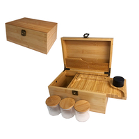 Accessoires pour fumeurs plateau à rouler en bois anti-odeur boîte de rangement magnétique en bambou avec serrure kit combo