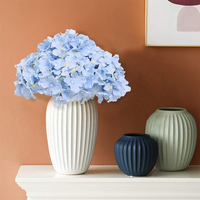 INUNION Grosir Populer Bunga Hydrangea Sutra Putih Biru Real Touch untuk Dekorasi Rumah, Pernikahan, dan Bunga Artifisial