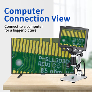 مجهر رقمي 1600x مع شاشة LCD 9 بوصة 1080FHD و 12 مليون بيكسل صناعي إصلاح للهواتف و PCB تصميم أحادي العدسة - Product Image 4