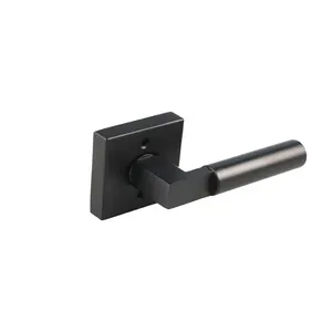 Contemporary Black Door Lever Handle Lock For Bedroom