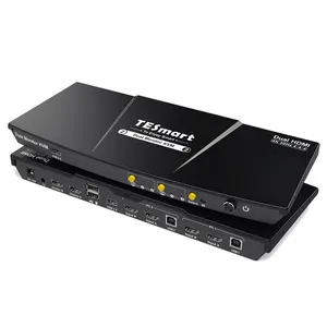 TESmart 2 Port Dual Monitor KVM Switch Kit HDMI 4K30Hz with USB 2.0 Hub Smart EDID Management 2x2 Video Switcher